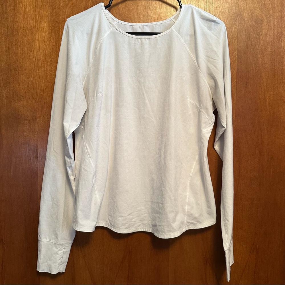 Lululemon Long Sleeve Shirt Top White 8 Stretchy